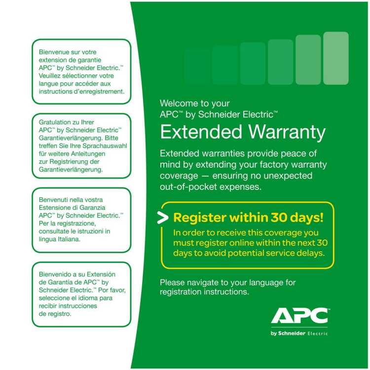APC Extended Warranty Service Pack - Systeme Service & Support 3 Jahre