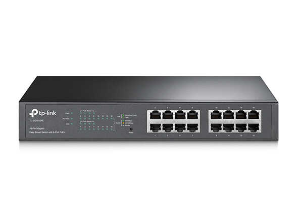 TP-LINK TL-SG1016PE 16-Port Gigabit Easy Smart Switch - 8-Port PoE+ - managed