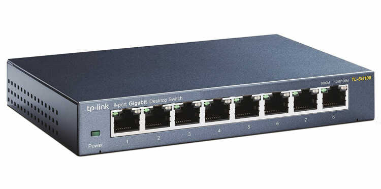 TP-LINK TL-SG108 8-port Gigabit Switch - nicht verwaltet - 8 x 10/100/1000 - Desktop Metallgehäuse