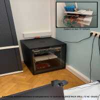 Schallgedämmter 19"-Schrank SILENCE RACK Office - 12 HE - 1 SILENT-Lüfter - BxT 600x600 mm - Glastür - schwarz