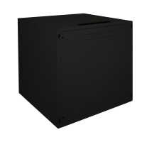 Schallgedämmter 19"-Schrank SILENCE RACK Office - 12 HE - 1 SILENT-Lüfter - BxT 600x600 mm - Glastür - schwarz