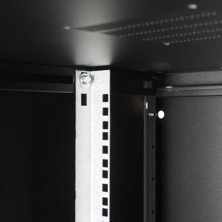 19-Serverschrank SJB - 18 HE - BxT 600x800 mm - Glastür - Rückwand - schwarz