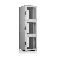 Schäfer IS-1 19"-Colocationrack - BHT 600x2000x1000mm - 3 Abteile - je 12 HE - lichtgrau