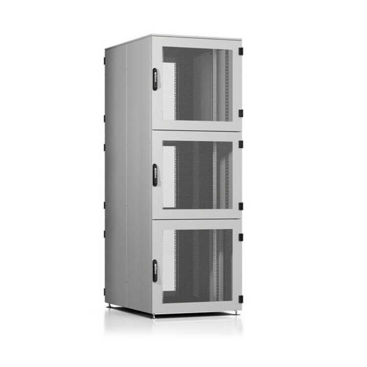 Schäfer IS-1 19"-Colocationrack - BHT 800x2200x1000mm - 3 Abteile - je 15 HE - lichtgrau