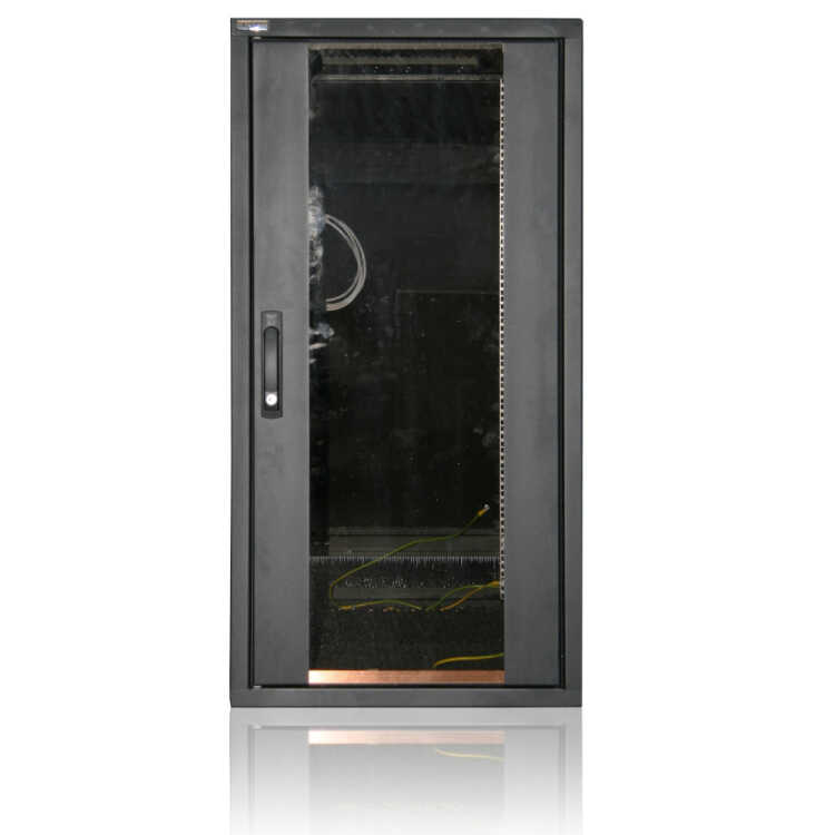 Schallgedämmter Serverschrank SILENCE RACK - 24 HE - 2 SILENT-Lüfter - 600 x 600 mm - Sichttür - Vollblechtür - schwarz