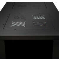 Schallgedämmter Serverschrank SILENCE RACK - 24 HE - 2 SILENT-Lüfter - 600 x 600 mm - Sichttür - Vollblechtür - schwarz