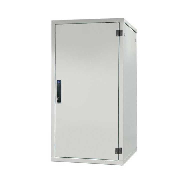 Schallgedämmter Serverschrank SILENCE RACK - 18 HE - 2 SILENT-Lüfter - 600 x 600 mm - Vollblechtür - Rückwand - lichtgrau