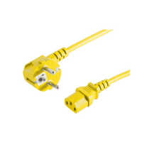 Quality Netzanschlusskabel - Schutzkontaktstecker 90° auf Kaltgerätebuchse - 230 V für Kaltgeräte - 3 m - gelb