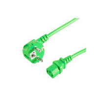 Quality Netzanschlusskabel - Schutzkontaktstecker 90° auf Kaltgerätebuchse - 230 V für Kaltgeräte - 5 m - grün
