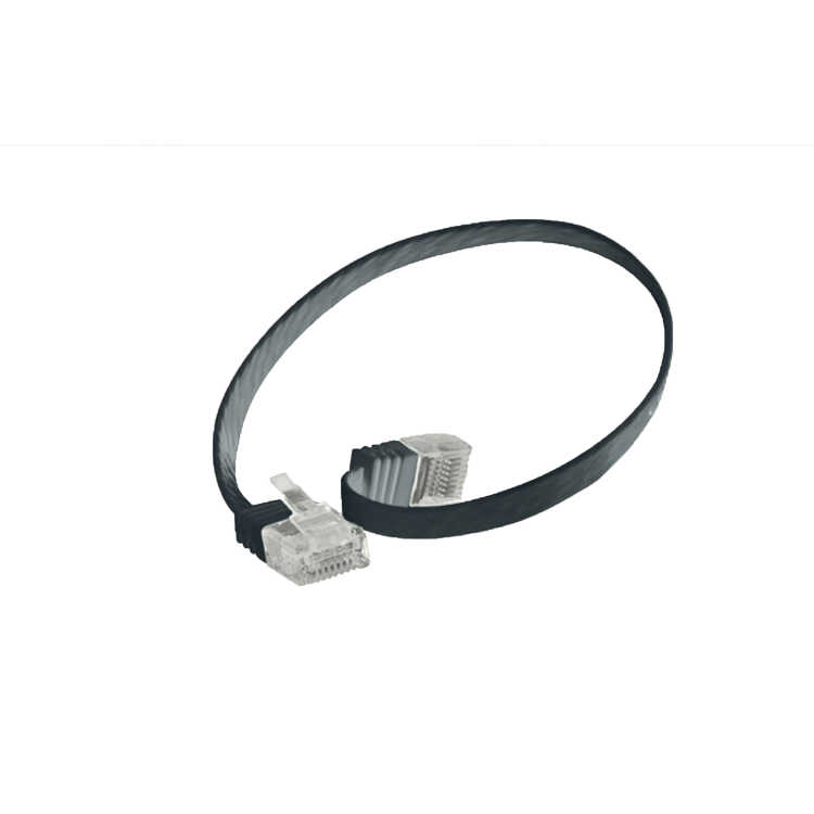 Quality Patchkabel Slimline - extra flach - super flexibel - U/UTP - Ca. 6 - schwarz - 0,5 m