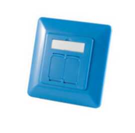 Quality Universal Abdeckrahmen 2 fach für Netzwerkdosen in blau