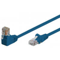 Quality Patchkabel gewinkelt - S/FTP doppelt geschirmt - Winkel-gerade - Cat. 6 - blau - 0,25 m