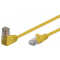 Quality Patchkabel gewinkelt - S/FTP doppelt geschirmt - Winkel-gerade - Cat. 6 - gelb - 0,25 m