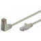 Quality Patchkabel gewinkelt - S/FTP doppelt geschirmt - Winkel-gerade - Cat. 6 - grau - 2 m