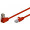 Quality Patchkabel gewinkelt - S/FTP doppelt geschirmt - Winkel-gerade - Cat. 6 - rot -10 m