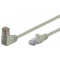 Quality Patchkabel gewinkelt - S/FTP doppelt geschirmt - Winkel-gerade - Cat. 6 - grau - 20 m