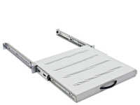 19"-Fachboden - ausziehbar - Vollauszug - Tragkraft 30 kg - 450 mm - lichtgrau