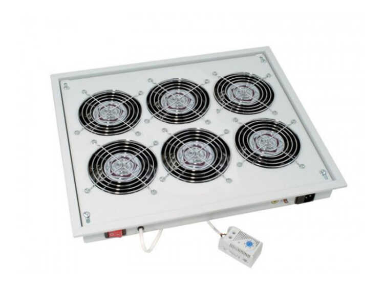 Lüftereinheit für TRITON Standschränke - 6 Lüfter - mit Thermostat - 160 m³/h Luftdurchsatz - lichtgrau