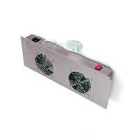 19"-Lüftereinheit - 2 Ventilatoren - 4 HE - horizontaler Luftstrom - Thermostat - 160 m³/h Luftdurchsatz - lichtgrau