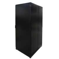 Schallgedämmter Serverschrank SCHÄFER IS-1 silenced - 25 HE - BxT 600x1000 mm - Sichttür - Vollblechtür - Sockel - 2 Silent-Ventilatoren - schwarz
