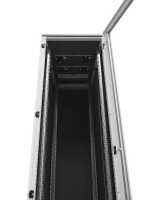 Schallgedämmter Serverschrank SCHÄFER IS-1 silenced - 43 HE - BxT 600x1000 mm - Sichttür - Vollblechtür - Sockel - 4 Silent-Ventilatoren - lichtgrau