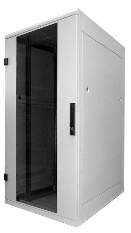 19"-Serverschrank/Netzwerkschrank RZA von TRITON - 32 HE - BxT 600x900 mm - Front-Sichttür - Blechrückwand - lichtgrau - zerlegbar