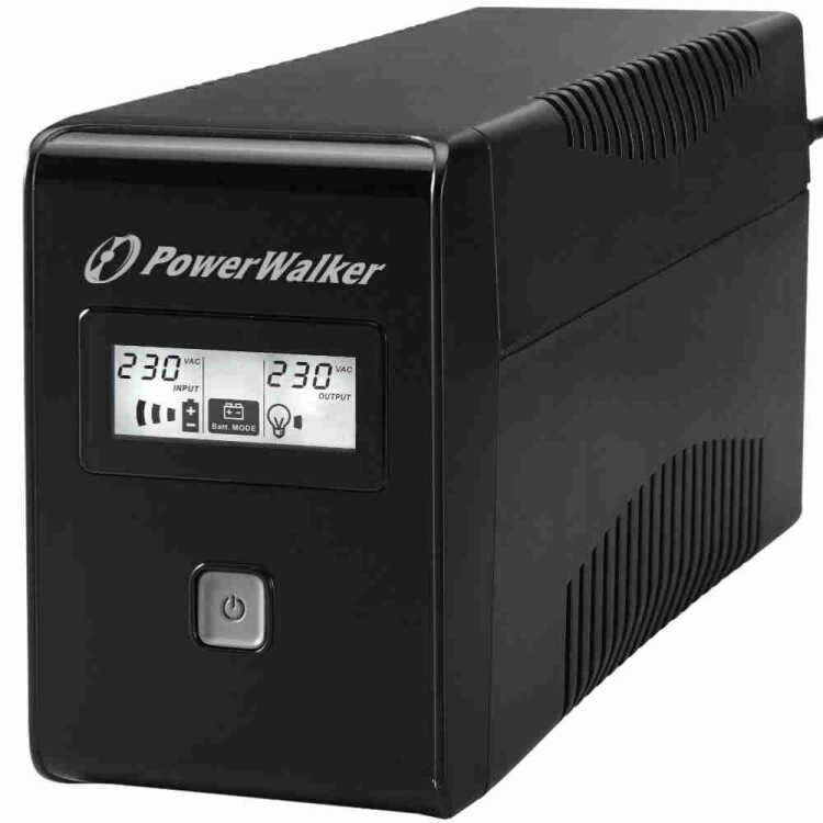 POWERWALKER by BLUEWALKER Line-Interactive USV-Anlage - VI 650 LCD - 360 W - Eingang: CEE 7/7 - 2 x Schuko-Ausgänge