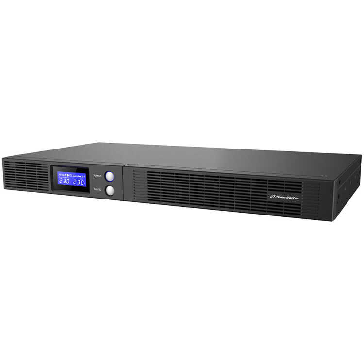 POWERWALKER by BLUEWALKER Line-Interactive USV-Anlage - VI 500 R1U - 300W - Eingang 1x C14 - Ausgang 4 x C13