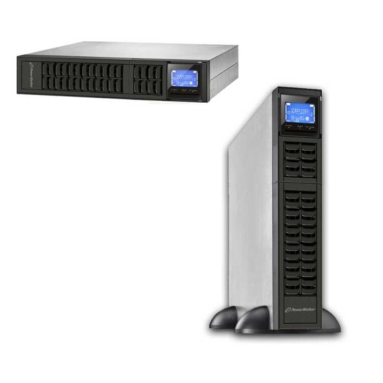 POWERWALKER by BLUEWALKER Online USV-Anlage - VFI 1000 CRM LCD - 800 W - Eingang 1x C14 - Ausgang 3 x C13
