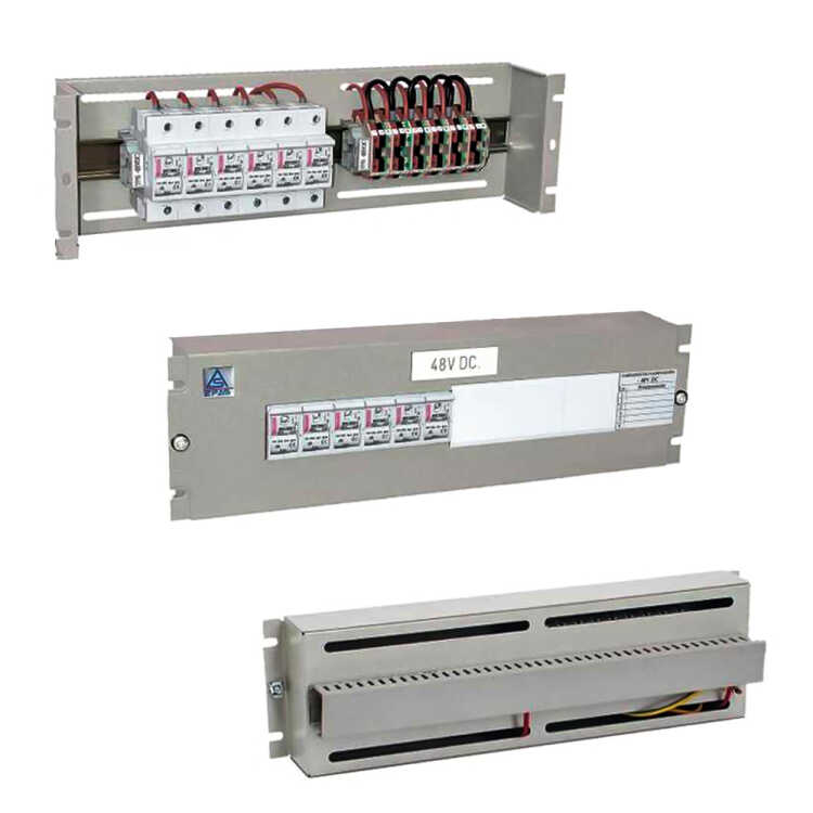 19"-Spannungsverteiler-Panel mit Hutschiene und Zugentlastung - 3 HE - Gehäusetiefe 60 mm - lichtgrau