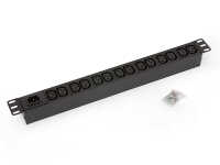 19"-Steckdosenleiste - 1 HE - 14-fach IEC C13 Buchse...