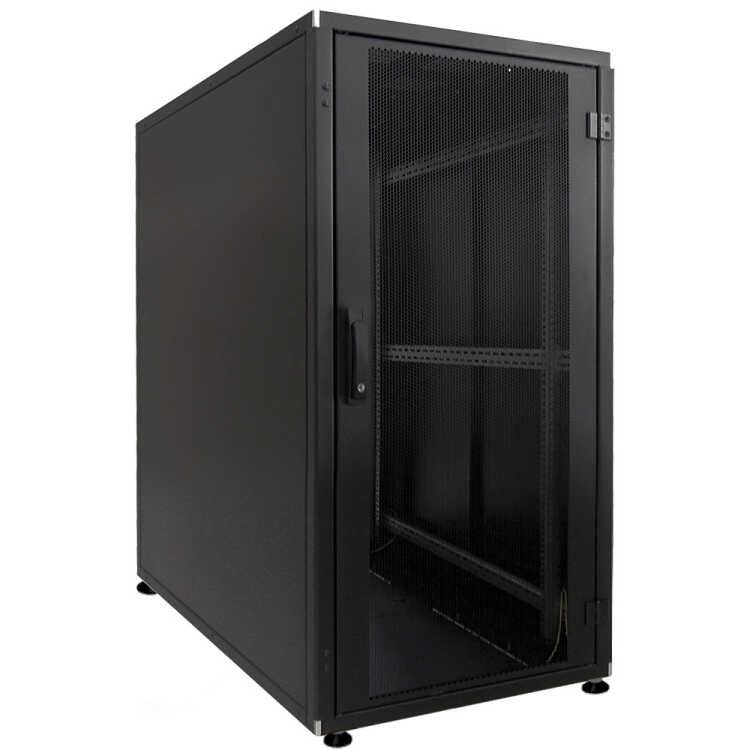 19"-Serverschrank SZB IT - 24 HE - 600 x 1000mm - perforierte Türen - schwarz