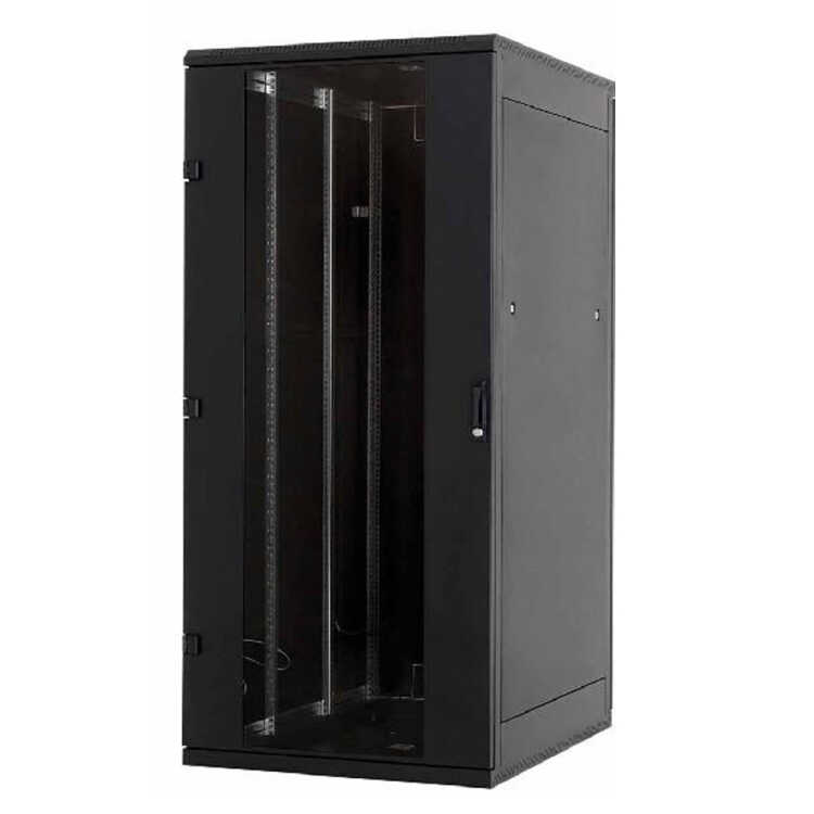 19"-Serverschrank/Netzwerkschrank RZA von TRITON - 45 HE - BxT 800x1000 mm - Front-Sichttür - Blechrückwand - schwarz - zerlegbar