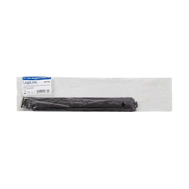10"-Kabelführungspanel - mit 3 schwarzen Kabelbügeln Größe 40 x 63 mm - schwarz