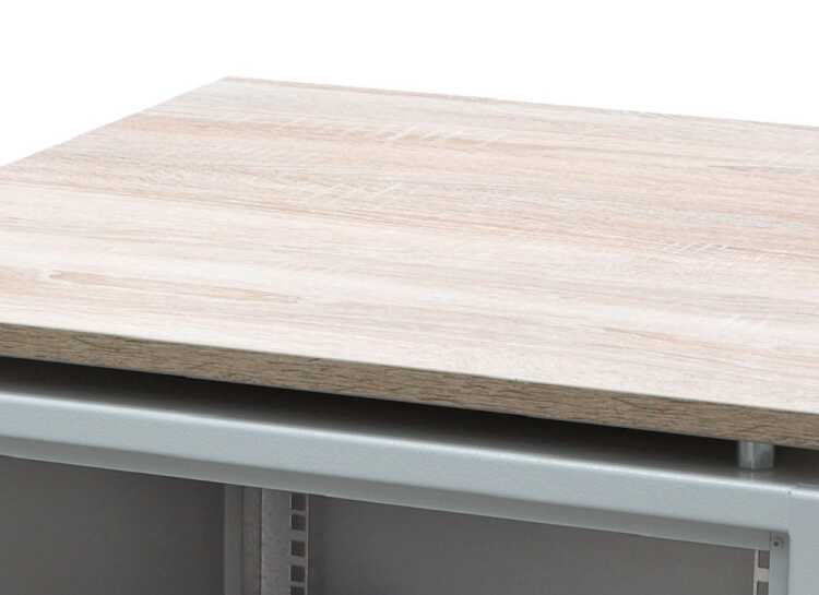 Deko-Holzplatte für Server-/Netzwerkschränkes - Dekor "Eiche Sonoma" - für Schrankdachmaße B 600 x T 600 mm