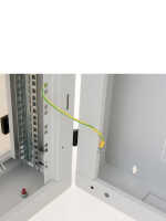 19"-Netzwerkschrank RBA AD6 - 15 HE - 615 mm Tiefe - schwenkbar - 2/3-teilig - Sichttür - lichtgrau - für Lüfter vorbereitet