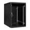 Kleiner 19"-Netzwerkschrank SZB IT - 18 HE - 800 x 800mm - Glastür - schwarz