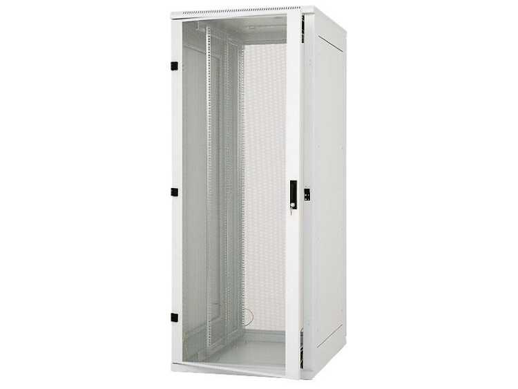 19"-Serverschrank/Netzwerkschrank RZA von TRITON - 42 HE - BxT 800x1000 mm - Sichttür - perf. Rücktür - lichtgrau - zerlegbar