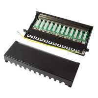 Patchpanel - Cat.6A - 12-Ports - 1 HE - geschirmt - schwarz