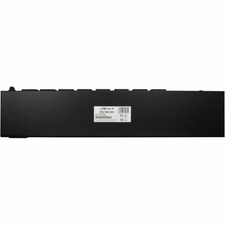 Schaltbare 19"-Steckdosenleiste SW-1681 - 16A - 8 x C13-Buchse - 1 x RJ45 - Zuleitung C20 Stecker