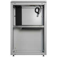 Schmaler Sicherheits-Serverschrank SR1200 - Breite 300 mm x Tiefe 800 mm - inkl. 2 Lüfter - für SoHo, Praxis, Kanzlei - reinweiss