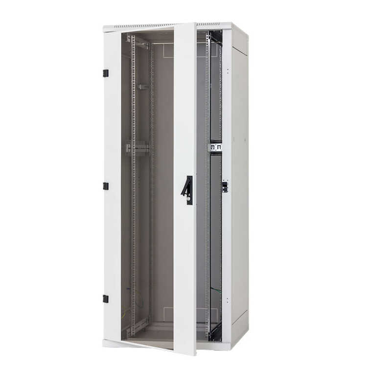 19"-Serverschrank/Netzwerkschrank RZA von TRITON - 42 HE - BxT 800x800 mm - Front-Sichttür - RückWAND - zerlegbar - lichtgrau