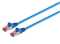 Standard Patchkabel - Cat. 6A - S/FTP doppelt geschirmt - halogenfrei - GHMT-zertifiziert - blau - 0,25 m