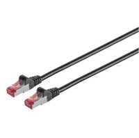 Standard Patchkabel - Cat. 6A - S/FTP doppelt geschirmt - halogenfrei - GHMT-zertifiziert - schwarz - 0,25 m