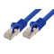 Standard Patchkabel - Cat. 6A mit Rohkabel Cat.7 - S/FTP doppelt geschirmt - halogenfrei - blau - 0,25 m