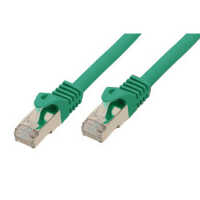 Standard Patchkabel - Cat. 6A mit Rohkabel Cat.7 - S/FTP doppelt geschirmt - halogenfrei - grün - 0,5 m