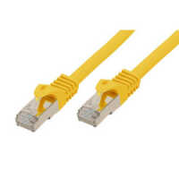 Standard Patchkabel - Cat. 6A mit Rohkabel Cat.7 - S/FTP doppelt geschirmt - halogenfrei - gelb - 2,0 m