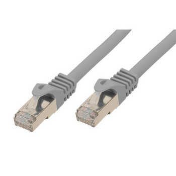 Standard Patchkabel - Cat. 6A mit Rohkabel Cat.7 - S/FTP doppelt geschirmt - halogenfrei - grau - 30,0 m