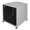 Schallgedämmter 19"-Schrank SILENCE RACK Office - 12 HE - 1 SILENT-Lüfter - BxT 600x600 mm - Glastür - lichtgrau
