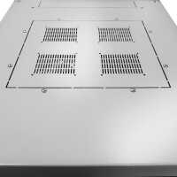 Schallgedämmter Serverschrank SILENCE RACK - 18 HE - 2 SILENT-Lüfter - 600 x 600 mm - Glastür - Rückwand - lichtgrau